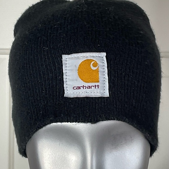 Carhartt Beanie Toque Adult One Size Black Knit Acrylic Made USA - Picture 1 of 4